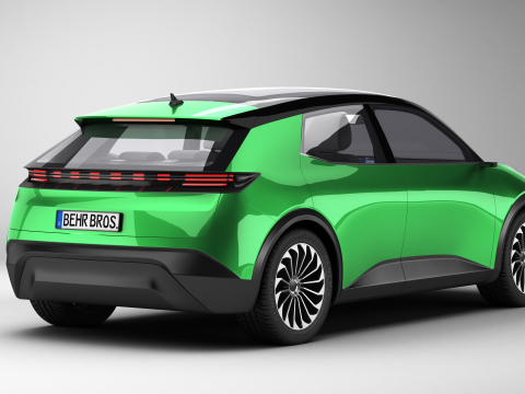 Generic Modern Compact Car 3D Model