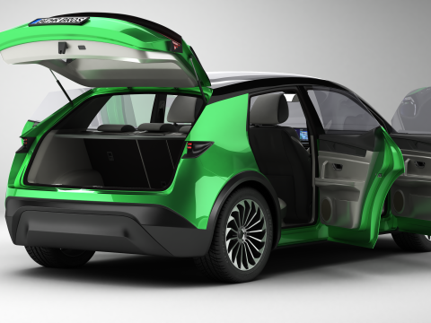 Generic Modern Compact Car 3D Model