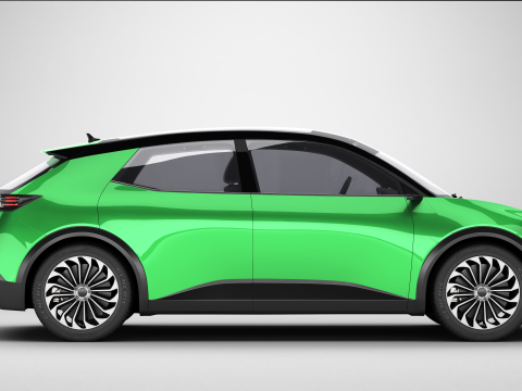 Generic Modern Compact Car 3D Model