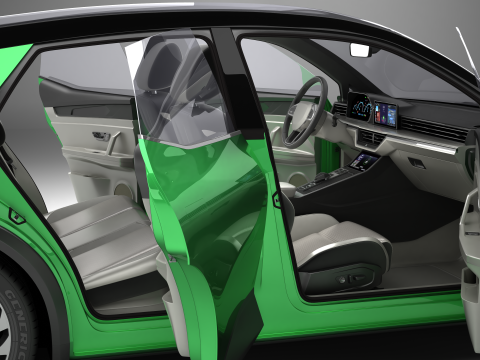 Generic Modern Compact Car 3D Model