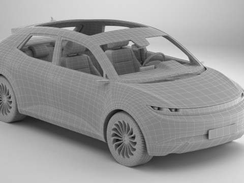 Generic Modern Compact Car 3D Model