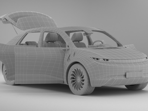 Generic Modern Compact Car 3D Model