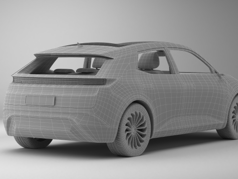 Generic Modern Compact Car 3D Model