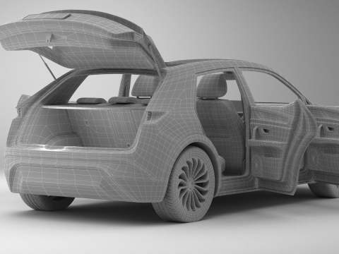 Generic Modern Compact Car 3D Model
