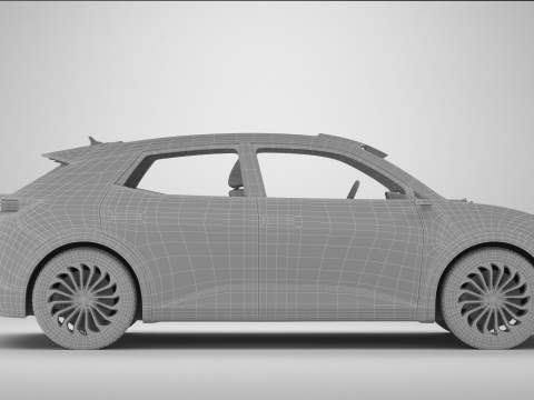Generic Modern Compact Car 3D Model