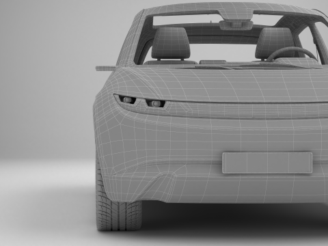 Generic Modern Compact Car 3D Model