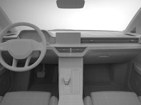 Generic Modern Compact Car 3D Model