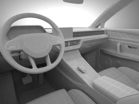 Generic Modern Compact Car 3D Model