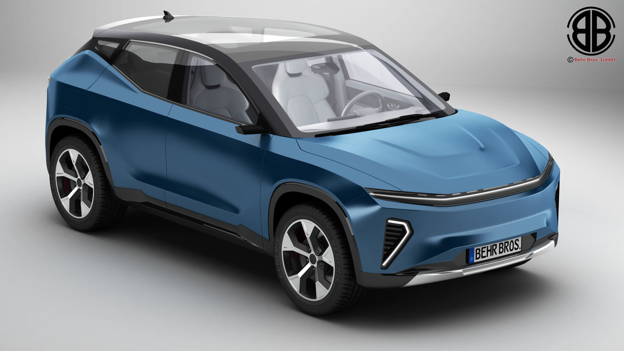 Generic Modern SUV 3D Model .c4d .max .obj .3ds .fbx .stl .blend 