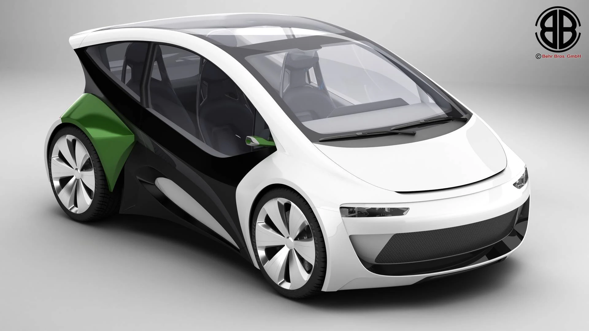 Auto compatta EV del futuro generico Modello 3D .c4d .max .obj .3ds .fbx .stl .blend