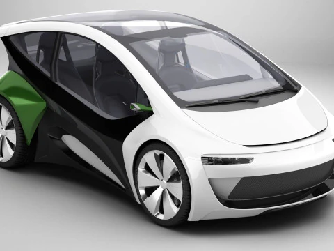 Auto compatta EV del futuro generico Modello 3D