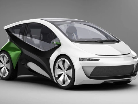 Auto compatta EV del futuro generico Modello 3D