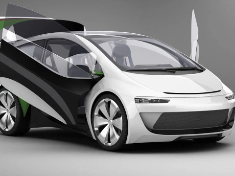 Auto compatta EV del futuro generico Modello 3D