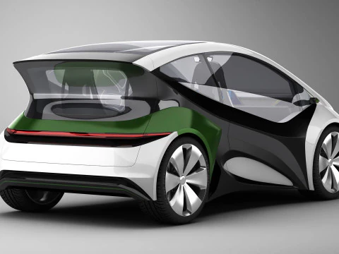 Auto compatta EV del futuro generico Modello 3D