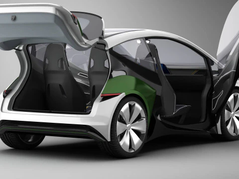 Auto compatta EV del futuro generico Modello 3D