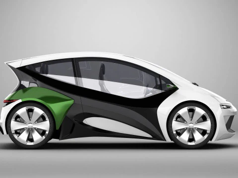 Auto compatta EV del futuro generico Modello 3D