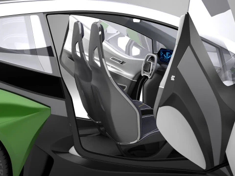 Auto compatta EV del futuro generico Modello 3D