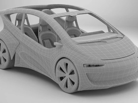 Auto compatta EV del futuro generico Modello 3D