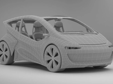 Auto compatta EV del futuro generico Modello 3D