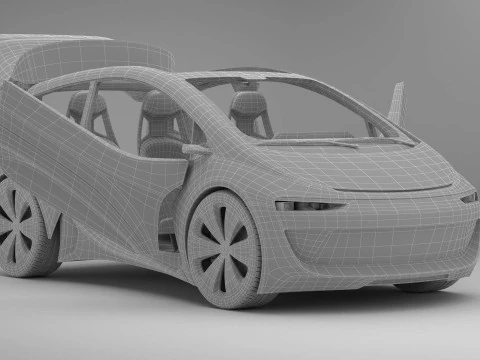 Auto compatta EV del futuro generico Modello 3D
