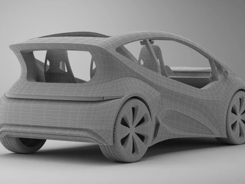 Auto compatta EV del futuro generico Modello 3D
