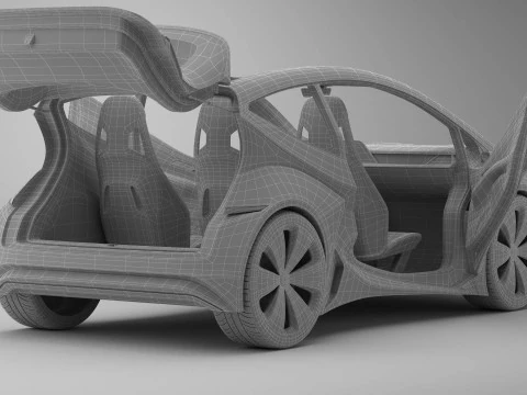 Auto compatta EV del futuro generico Modello 3D