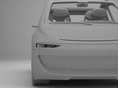 Auto compatta EV del futuro generico Modello 3D