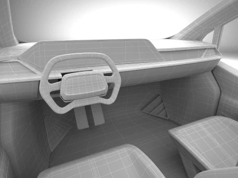 Auto compatta EV del futuro generico Modello 3D