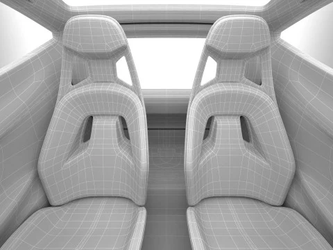 Auto compatta EV del futuro generico Modello 3D