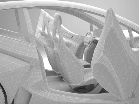 Auto compatta EV del futuro generico Modello 3D