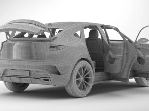 Coup&eacute; SUV moderno generico di classe superiore Modello 3D