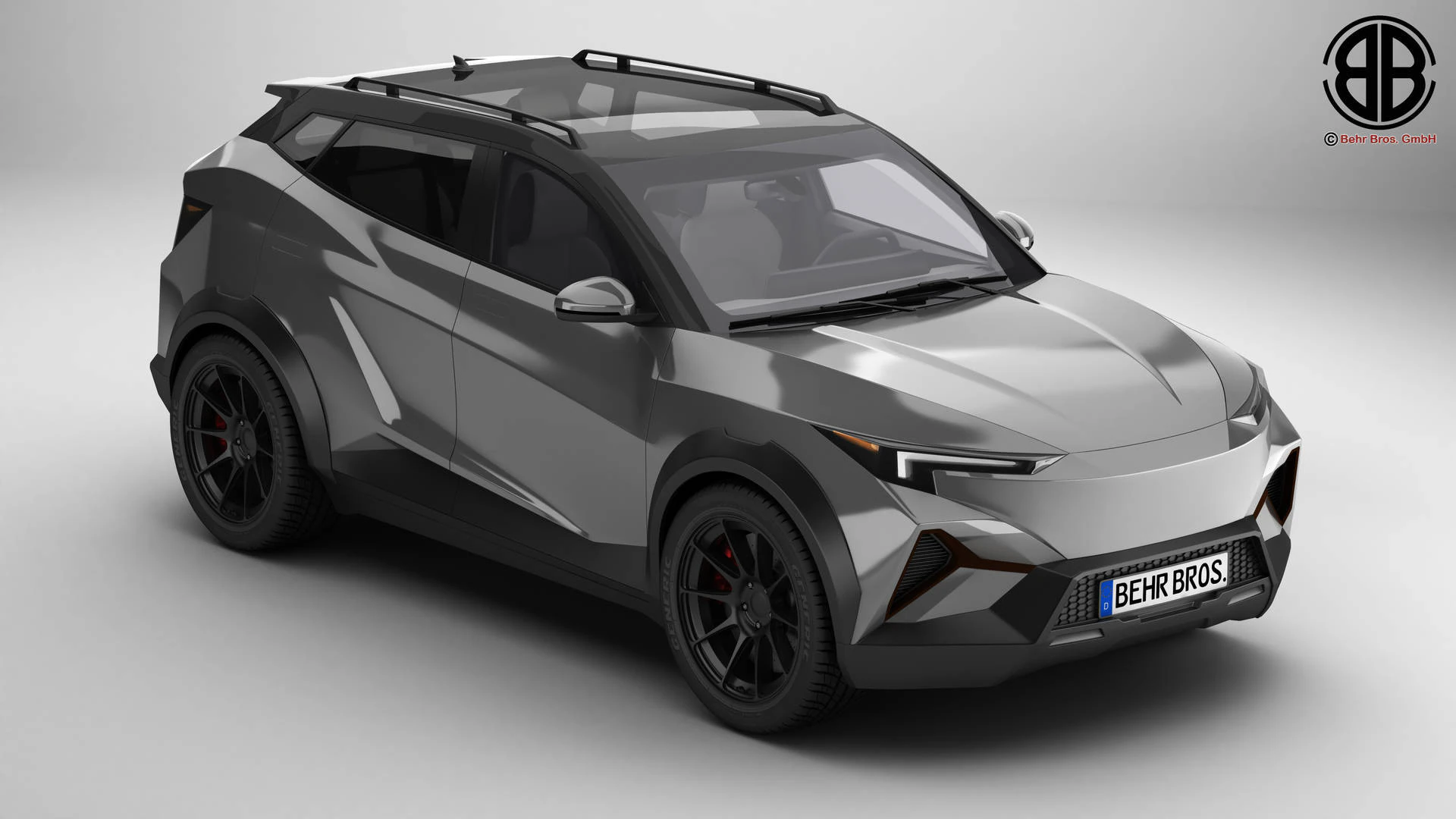 SUV generico moderno di classe compatta Modello 3D .c4d .max .obj .3ds .fbx .stl .blend 