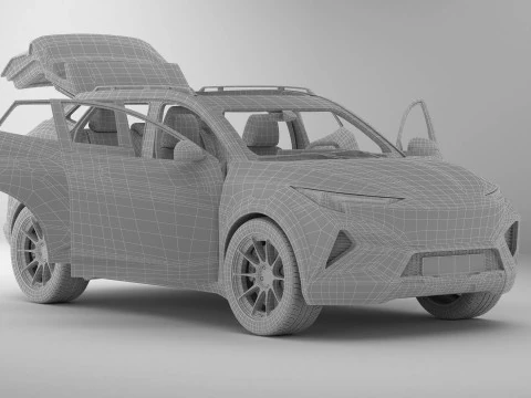 SUV generico moderno di classe compatta Modello 3D