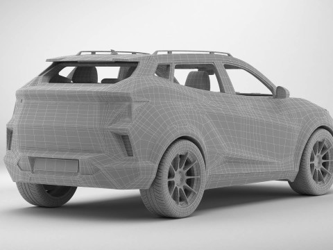 Универсальный современный внедорожник компактного класса 3D Модель