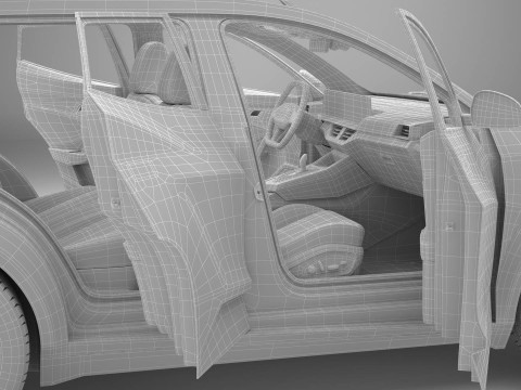 Универсальный современный внедорожник компактного класса 3D Модель