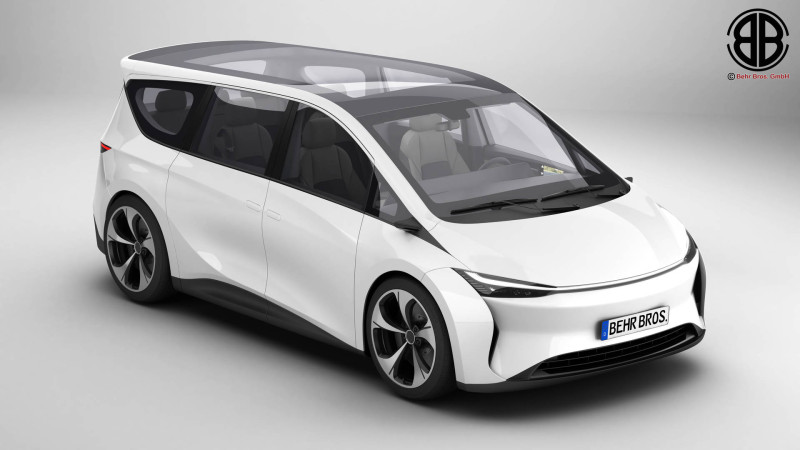 Jenerik Modern Van 3D Model .c4d .max .obj .3ds .fbx .stl .blend