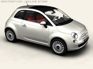 fiat 500 2008 Model 3D