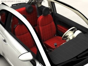 fiat 500 2008 Model 3D