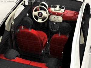 fiat 500 2008 Model 3D