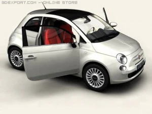 fiat 500 2008 3D Model