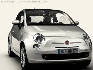 fiat 500 2008 3D Model