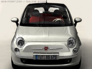 fiat 500 2008 Model 3D