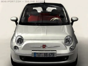 fiat 500 2008 3D Model