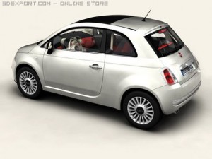 fiat 500 2008 Model 3D