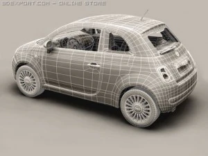 fiat 500 2008 3D Model