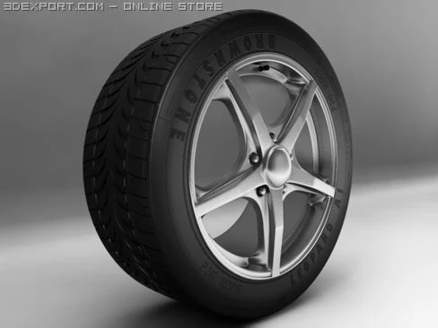 rims and tires 3D Model .c4d .max .obj .3ds .fbx .stl .blend 