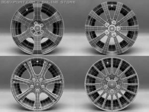 rims and tires 3D Model