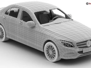 mercedes c class 2015 2 versions 3D Model
