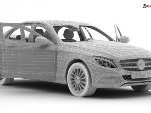 mercedes c class 2015 2 versions 3D Model