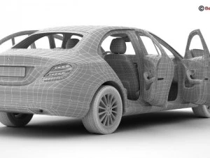 mercedes c class 2015 2 versions 3D Model